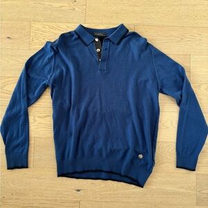 Stefano Ricci Wool/Cashmere Shirt In Deep Blue With Snake Skin Accents